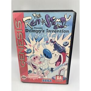 The Ren & Stimpy Show: Stimpy's Invention (Sega Genesis) Case & Cartridge TESTED